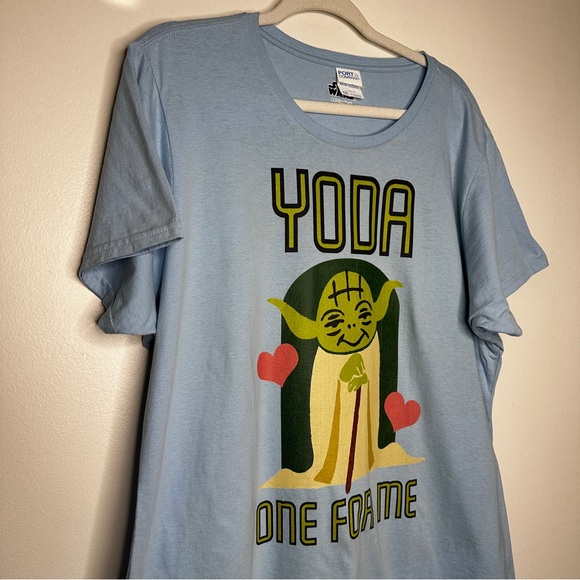 Star Wars Yoda‎ Valentine’s Graphic T-Shirt XXL- "Yoda One For Me" - Light Blue - Picture 5 of 7